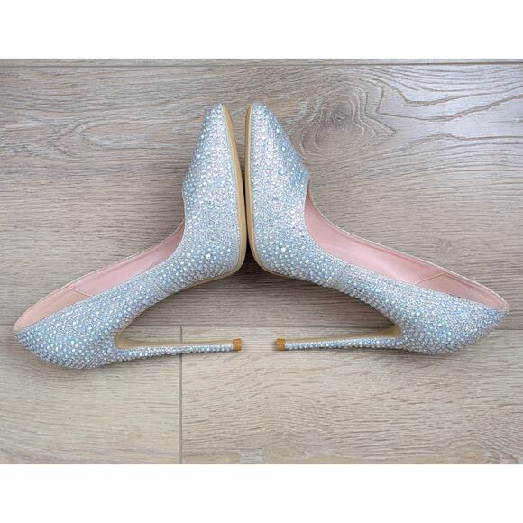 Elisabet Tang Heels Pumps 6 Crystal Rhinestone Stiletto Pointed Event Dressy - Picture 4 of 13
